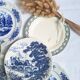 Vintage blue green dinner plates