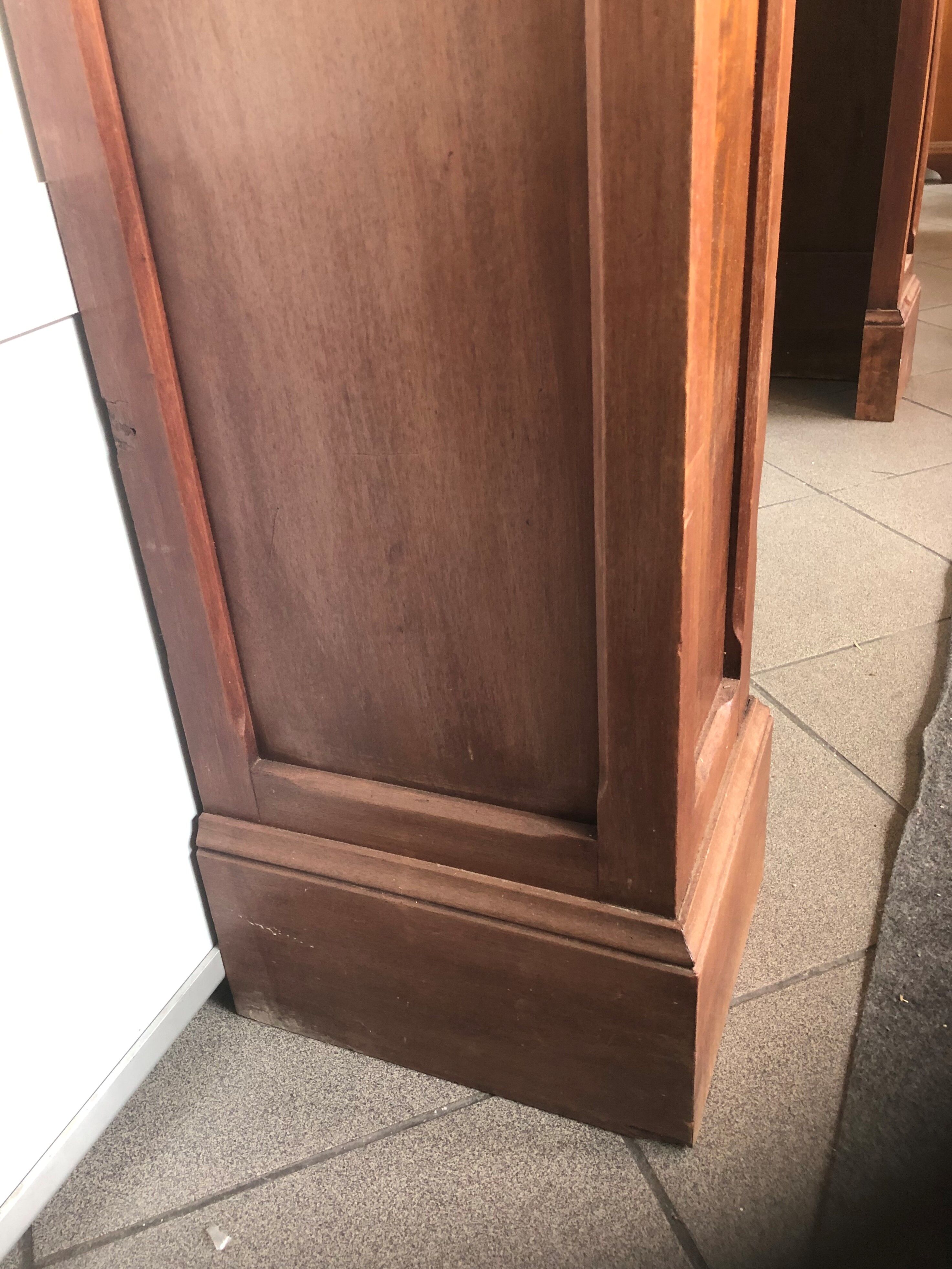 Fireplace art nouveau wood oak mantle façade dressing console
