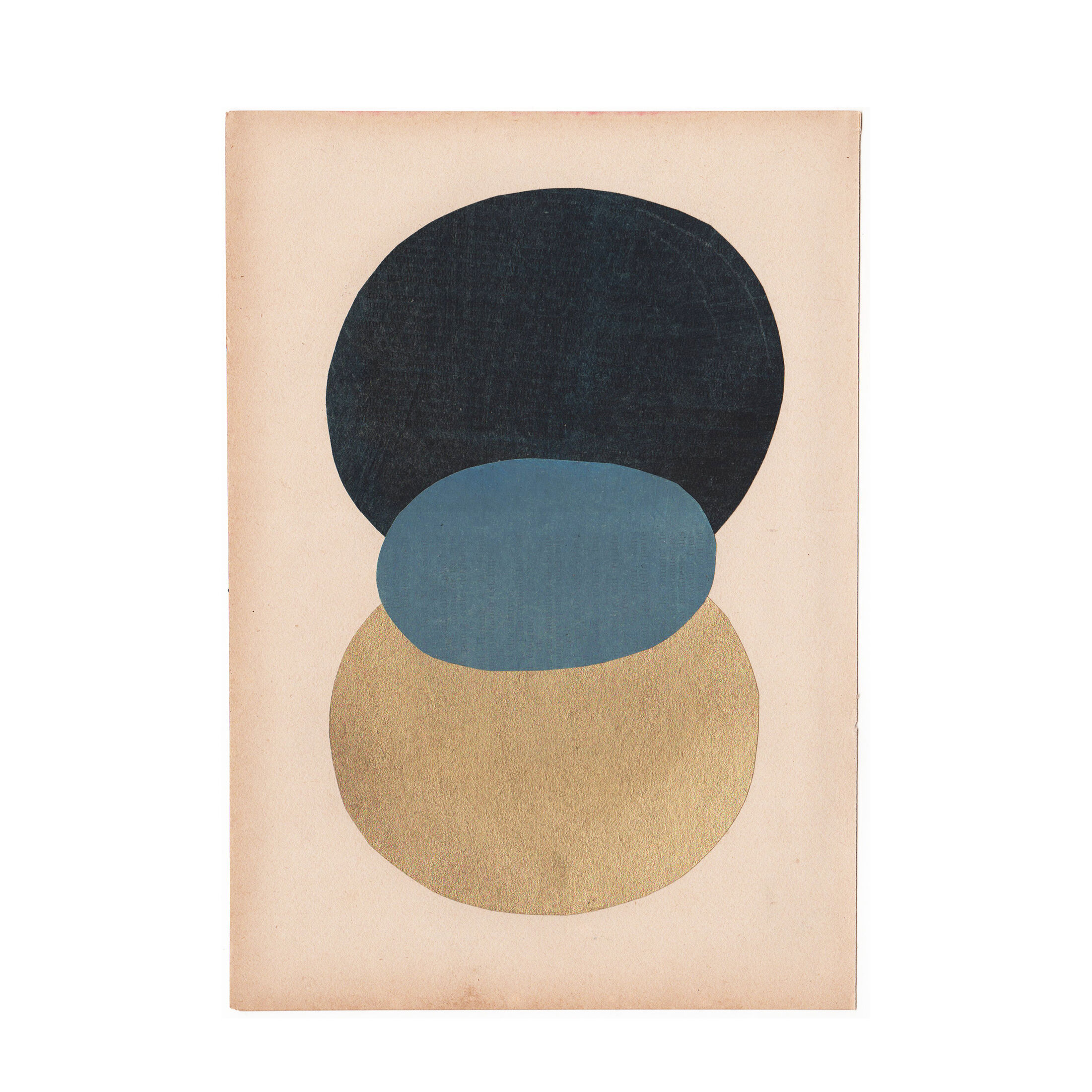 Collage on dated and signed paper without frame N10