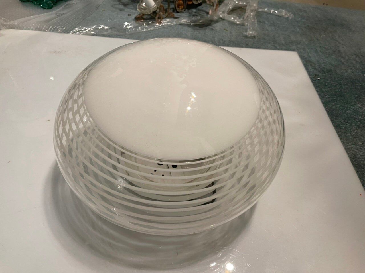 Italian Murano Glass Flushmounts from Venini, 1980s, Set of 2