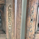 Pair of carved solid oak doors (old cabinet doors)