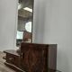 Art Déco Vanity Table in Nutwood with Mirror, Italian Design, 1940s