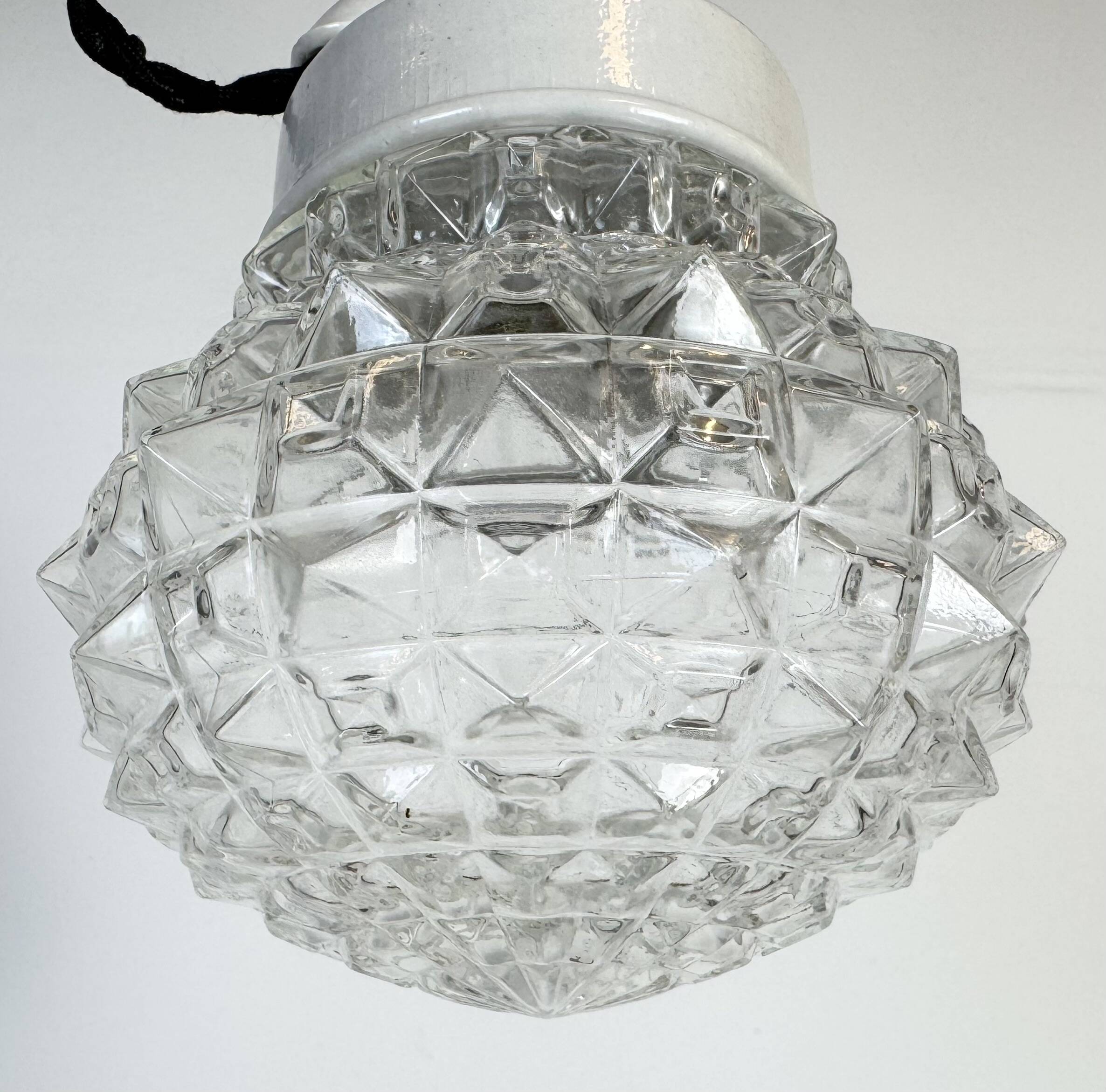 Vintage White Porcelain Pendant Light, 1970s