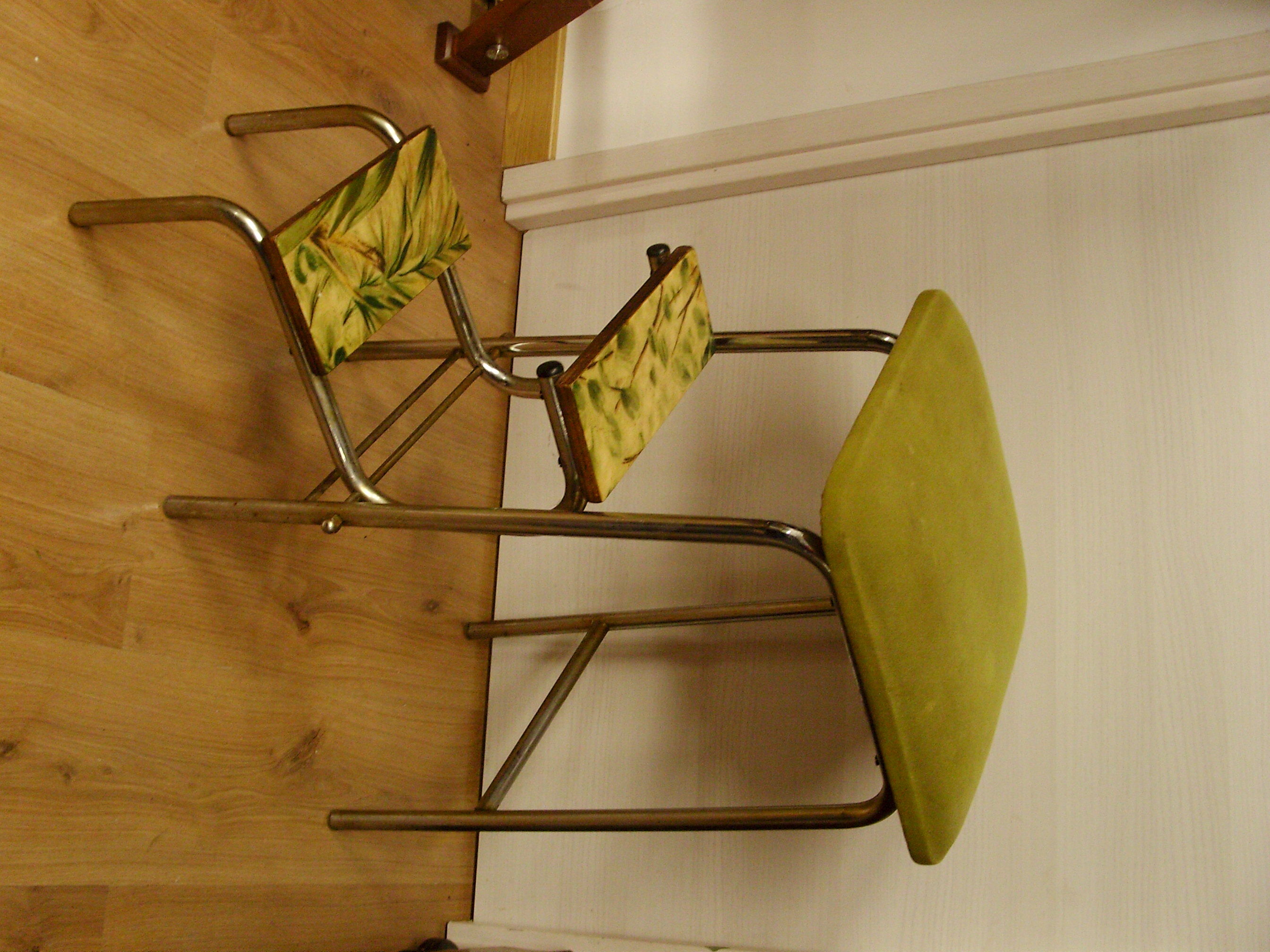 Stepladder stool in green vintage formica