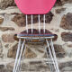 Pair of eiffel, bakelite and metal foot chairs, vintage, 70s