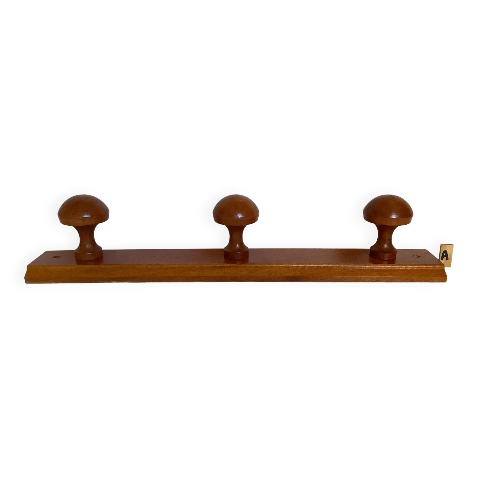 Coat rack wood hooks mushrooms