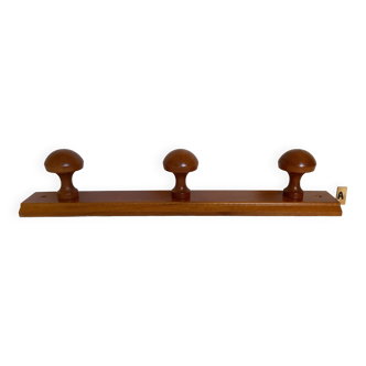 Coat rack wood hooks mushrooms