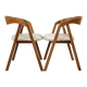 Paire de chaises scandinaves en chêne massif jaquard beige