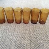 Series of 6 amber glasses