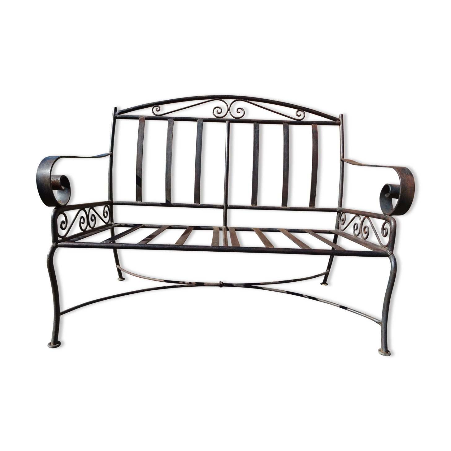 Banc de jardin en fer forgé