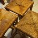3 rattan bar stools seated mulched 1960s