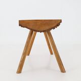 Brutalist tree trunk coffee table in solid oak, ca. 1950