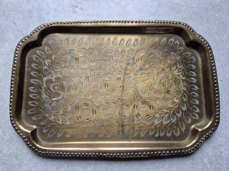 Mail tray, letters, in copper or brass - India