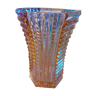 Exagonal vase - Art Deco style, Rosaline glass