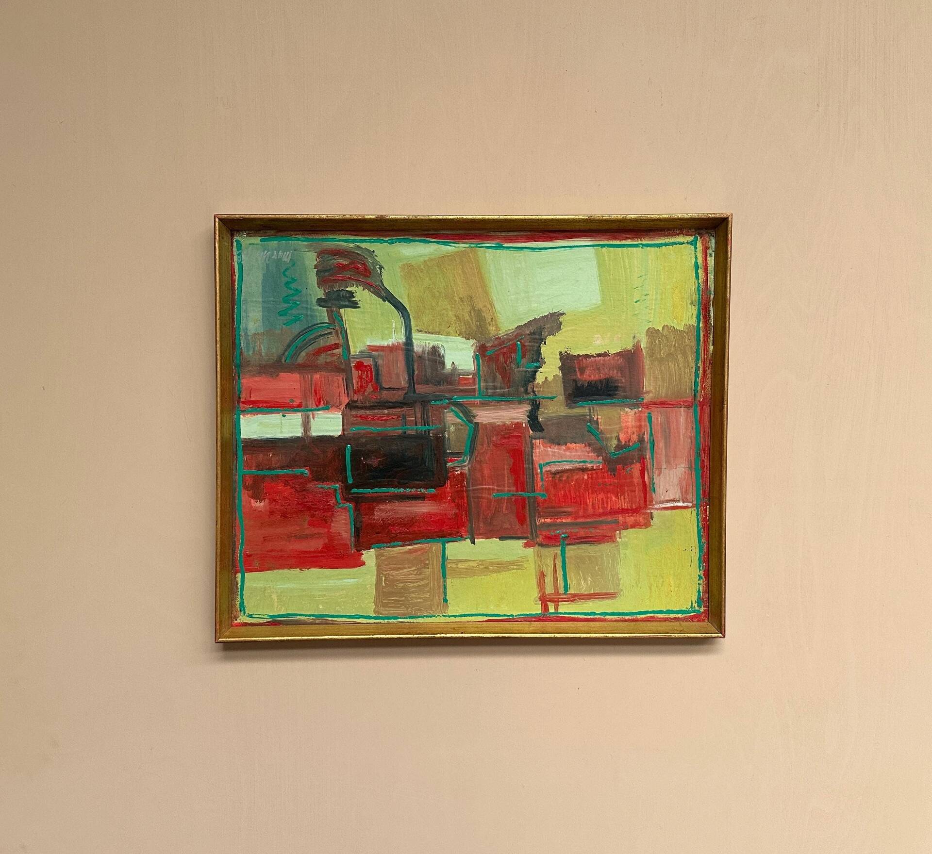 Swedish on Panel – “Abstract Composition” by Max Ulvig (1958)