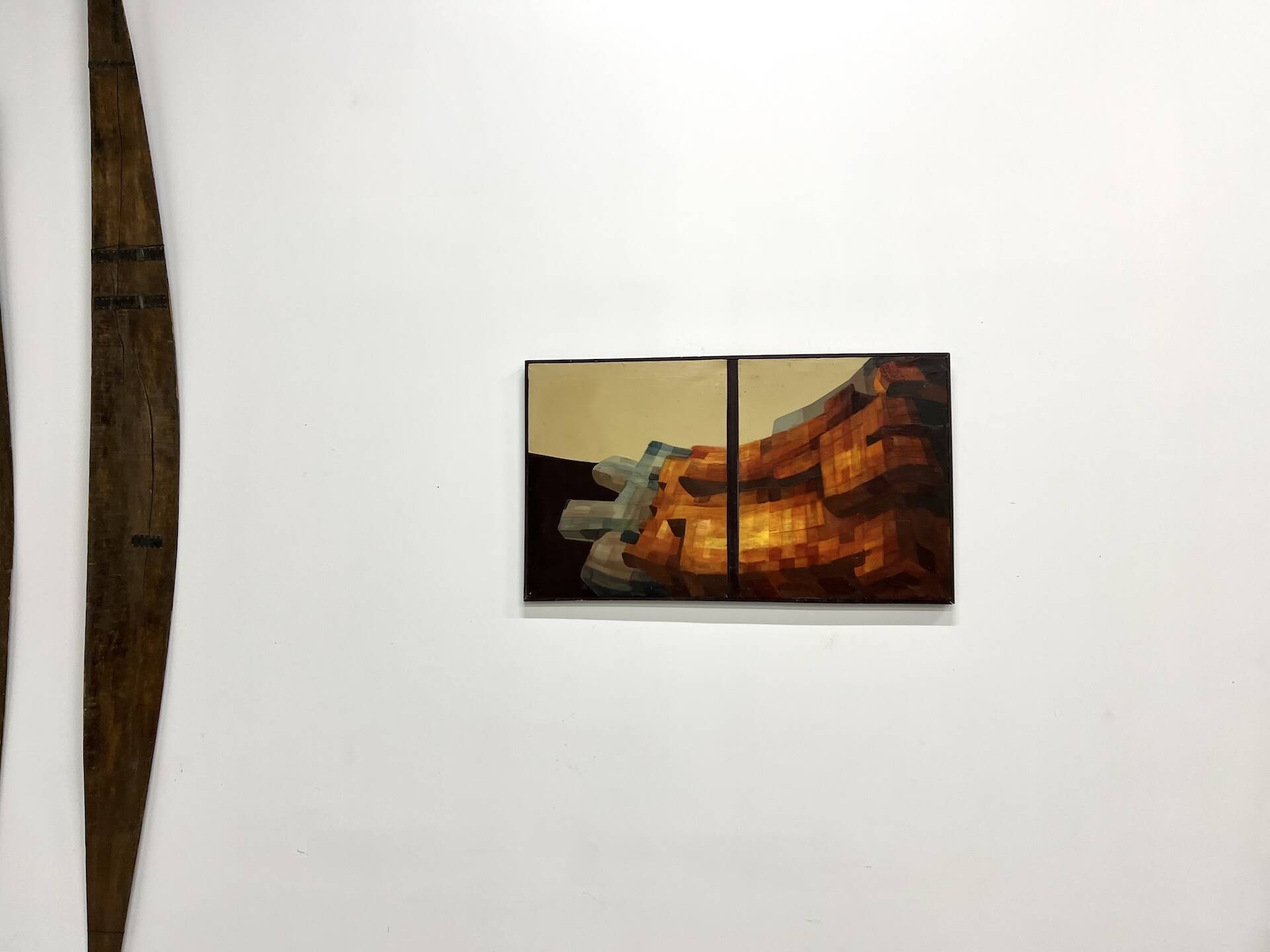 Modernist diptych, oil on canvas