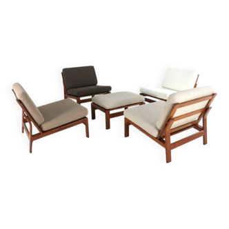 Ensemble de salon confort 'Nimtofte' | 4 fauteuils + pouf