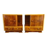 Pair of Italian Mid-Century Walnut Nightstands, 1950s