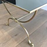 Neoclassical brass style coffee table with dolphin head decoration