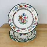 4 flat plates Spode Chinese Rose English