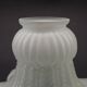 French vintage white opaque glass replacement shade with frilled edge.