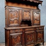 important Bressan two-body sideboard in walnut and burl circa 1880