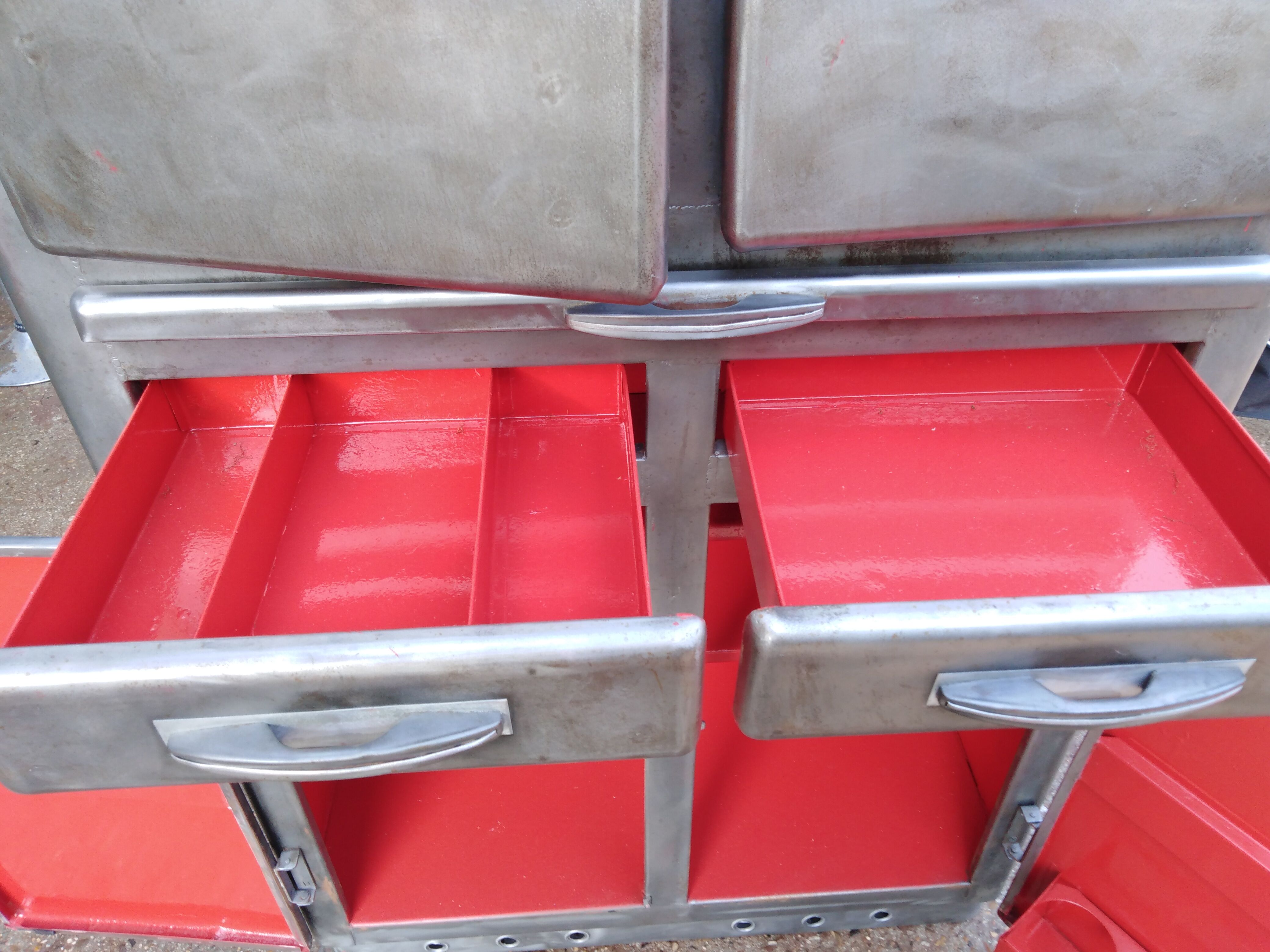 1950 industrial style high metal buffet