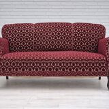 1950s, Danish 3 seater sofa, original condition, furniture velour, beech wood.
