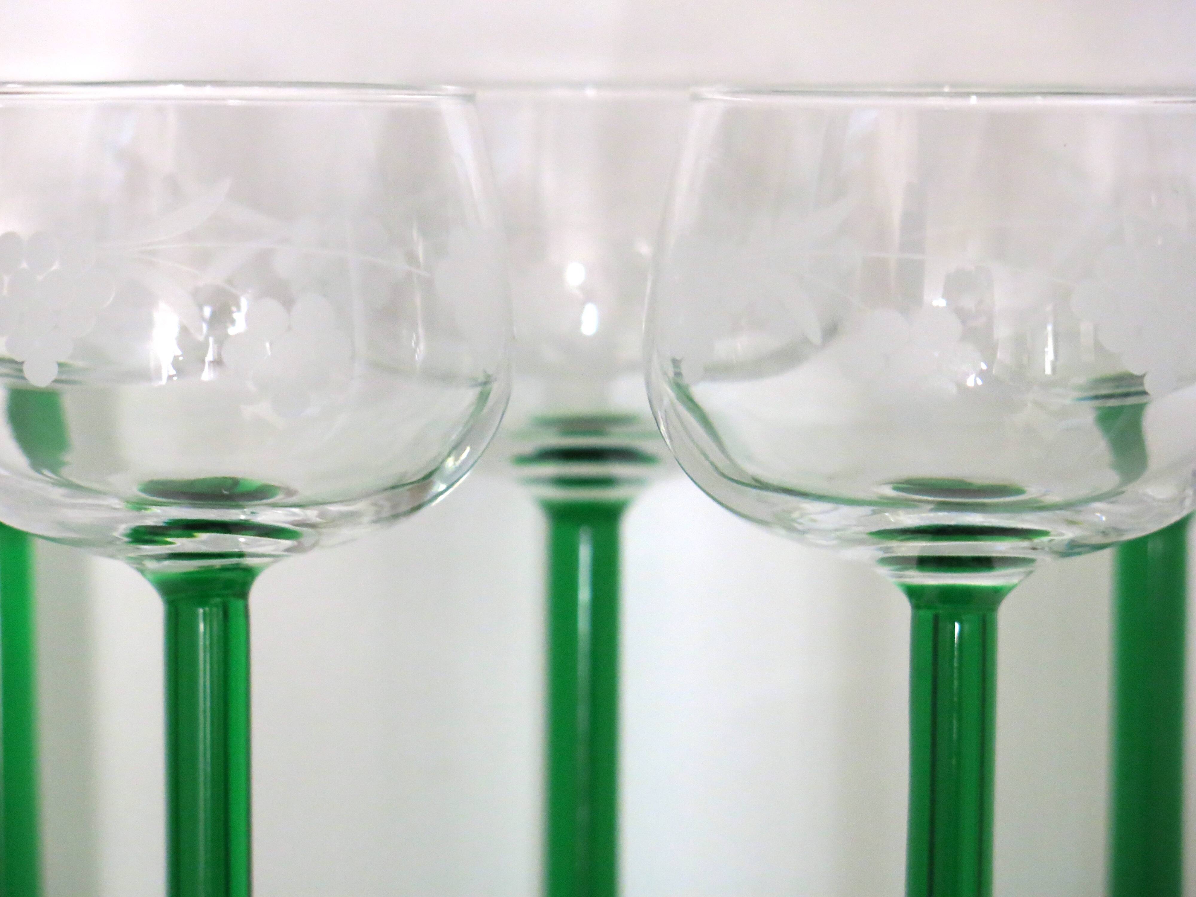 6 verres à vin d'Alsace sérigraphiés en très bon état