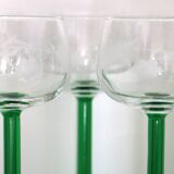 6 screen-printed Alsace wine glasses in very good condition