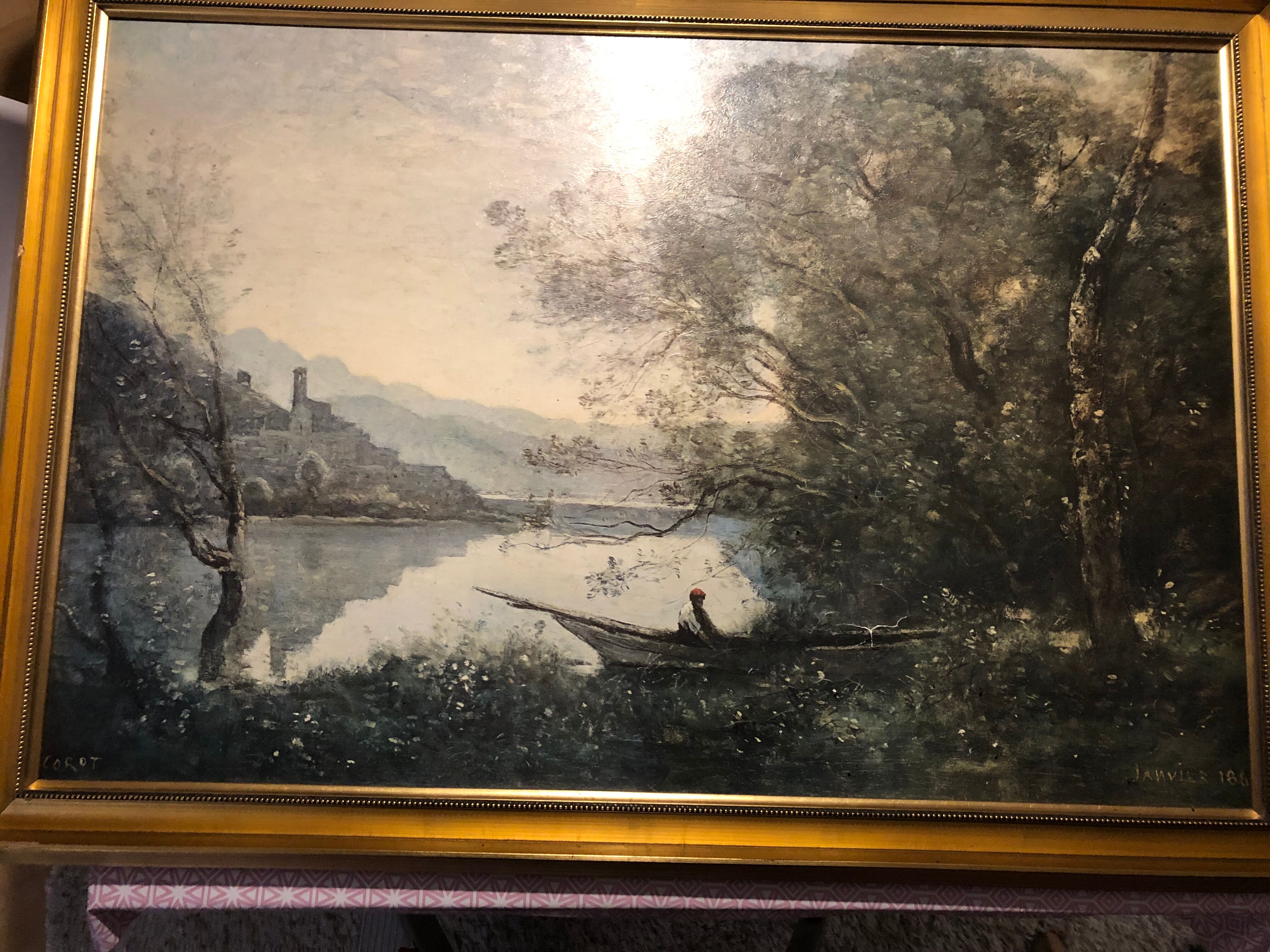 Reproduction painting Corot "the lake of terni"