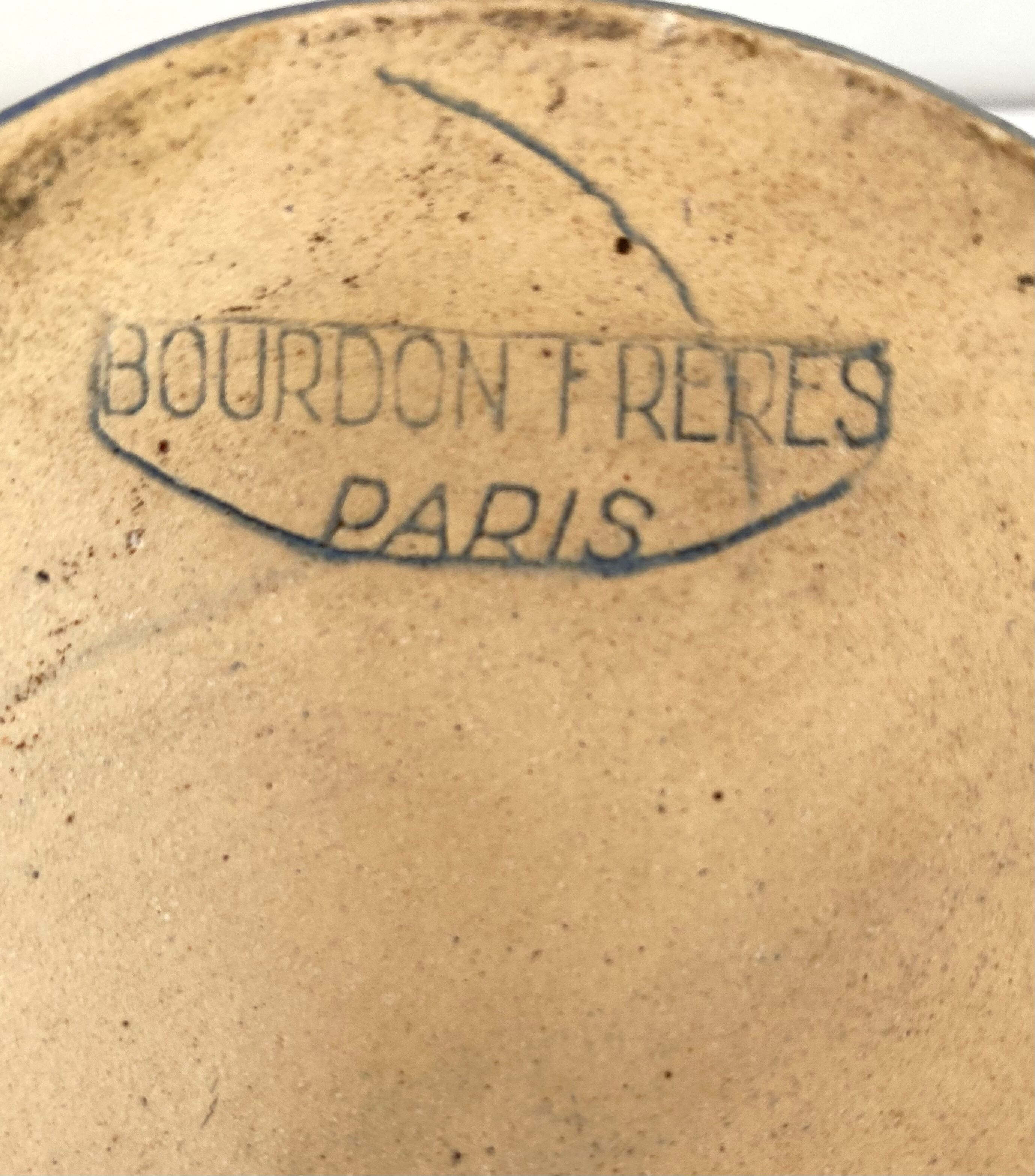 Blue pot in glazed stoneware - Bourdon Frères Paris