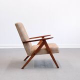 1960 Mid Century Easy Chair Model B 310 Var in Beige Velvet