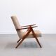 1960 Mid Century Easy Chair Model B 310 Var in Beige Velvet