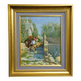 A. Di Carlo – Mediterranean Animated Scene – Oil on Panel