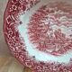 2 vintage deep plates in red Toile de Jouy by Grindley Homeland Staffordshire England.
