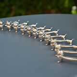 12 silver-plated cat knife rests