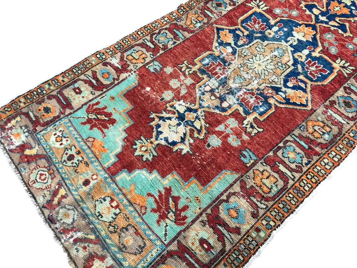 Small Handknotted Vintage Rug