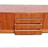 Scandinavian teak curtain sideboard, 4 drawers circa 1960