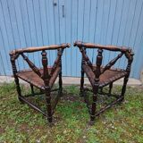 2 antique Scandinavian corner chairs/armchairs