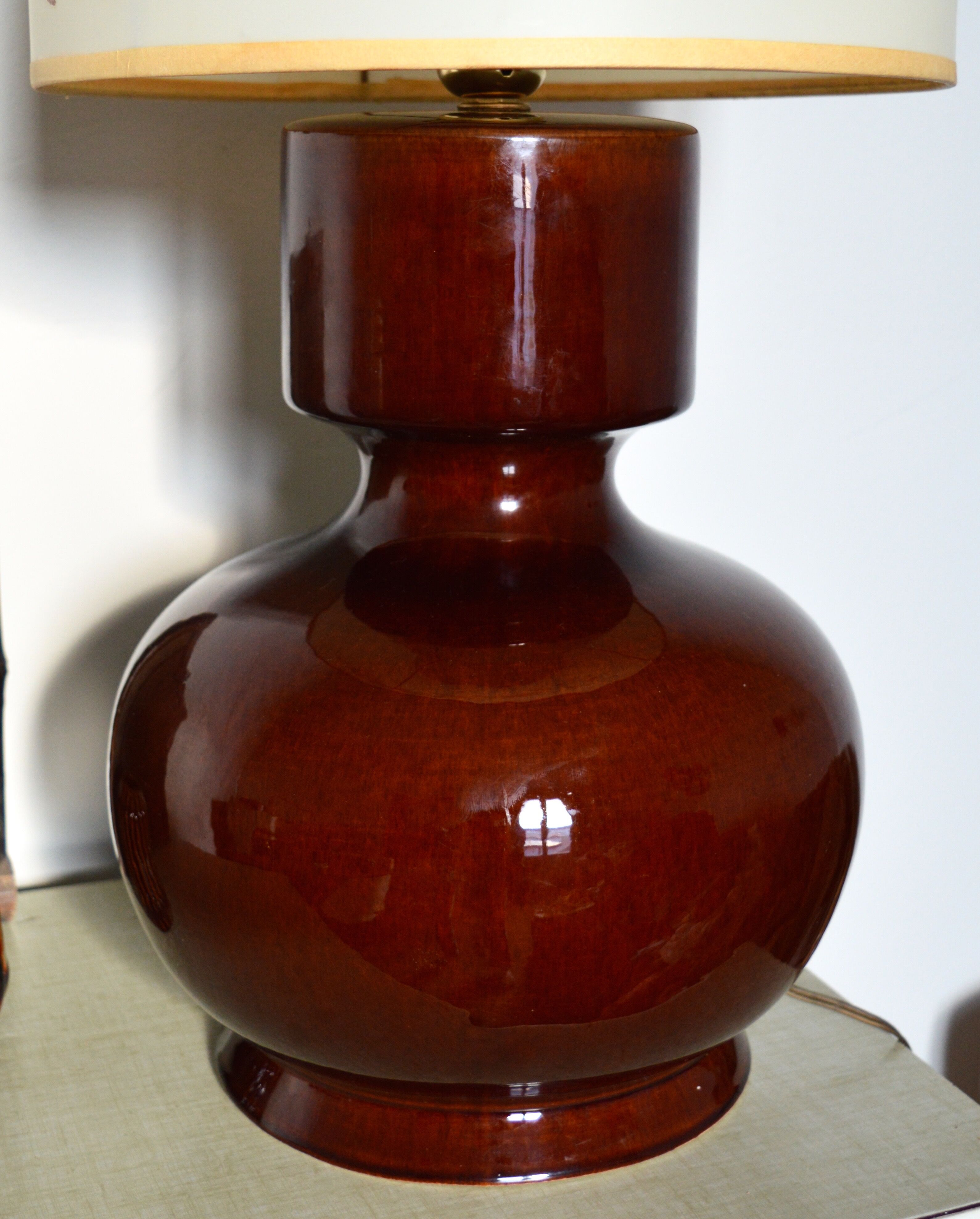 Ceramic lamp and dried flowers