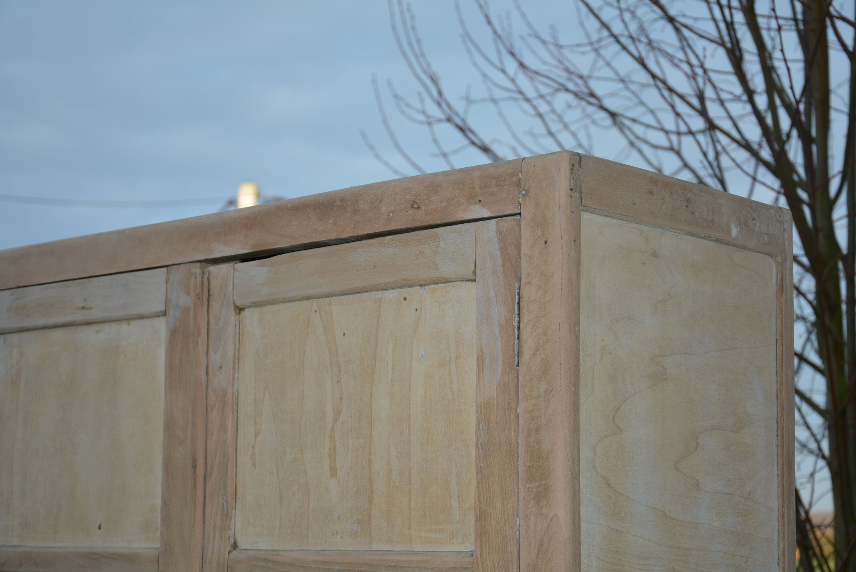 Parisian cabinet in raw wood