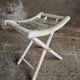 Vintage stool folding stool chalk white