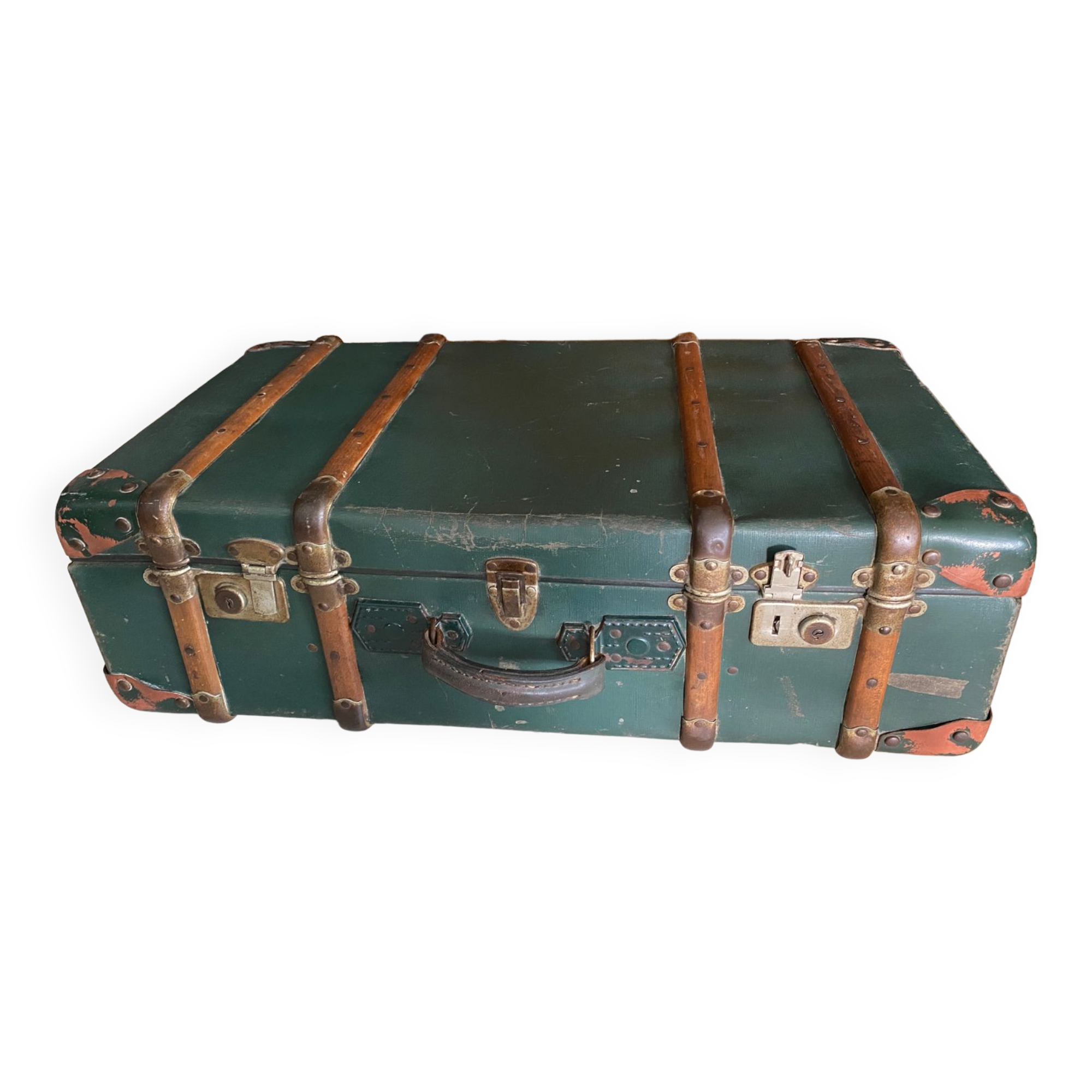 Old vintage travel trunk