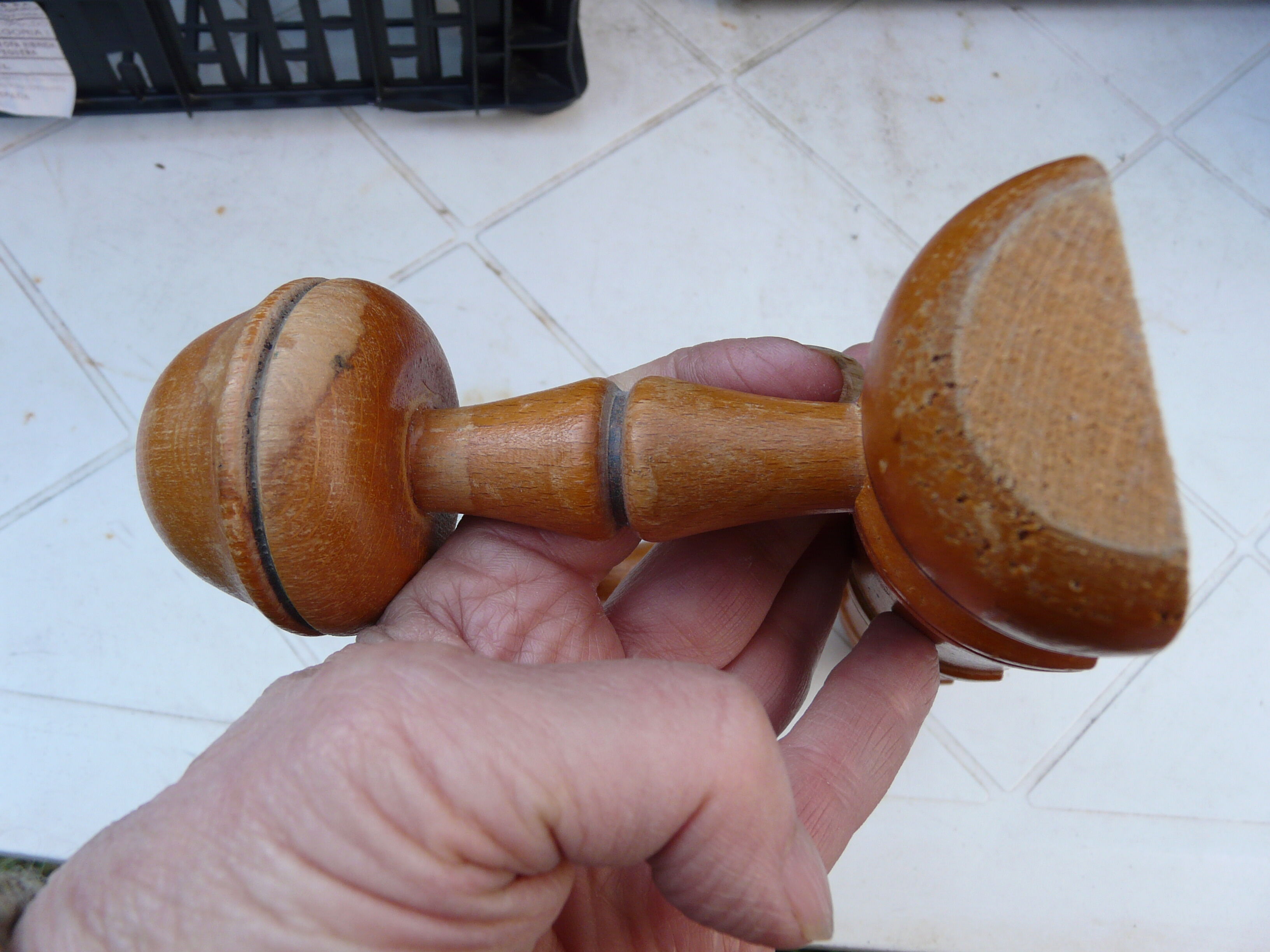 Wooden coat rack bamboo style 40s, 2 hooks