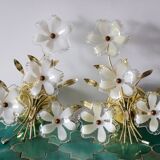 Two Eglo wall lights with vintage Murano flowers 70/80