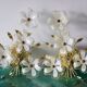 Two Eglo wall lights with vintage Murano flowers 70/80
