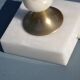 Lamp in white alabaster and brass