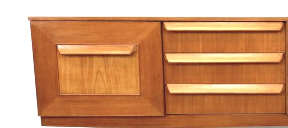 Vintage Scandinavian sideboard, Sleigh sideboard