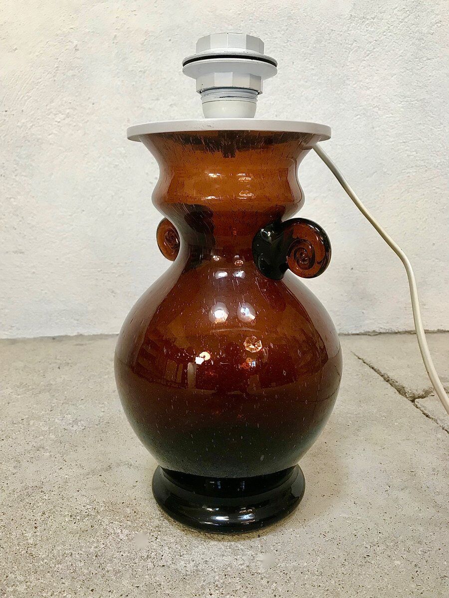 Vintage Italian Murano glass amphora-shaped table lamp, 1950s